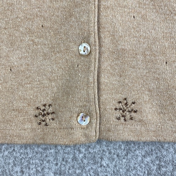 Vintage Eagle’s Eye angora cardigan with beading spun silk wool pointelle - Picture 7 of 10